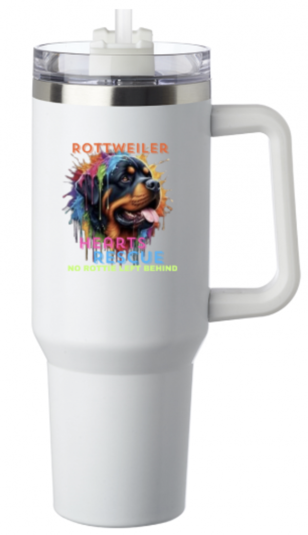 Rottweiler Hearts Rescue Colorful Design Large insulated tumber